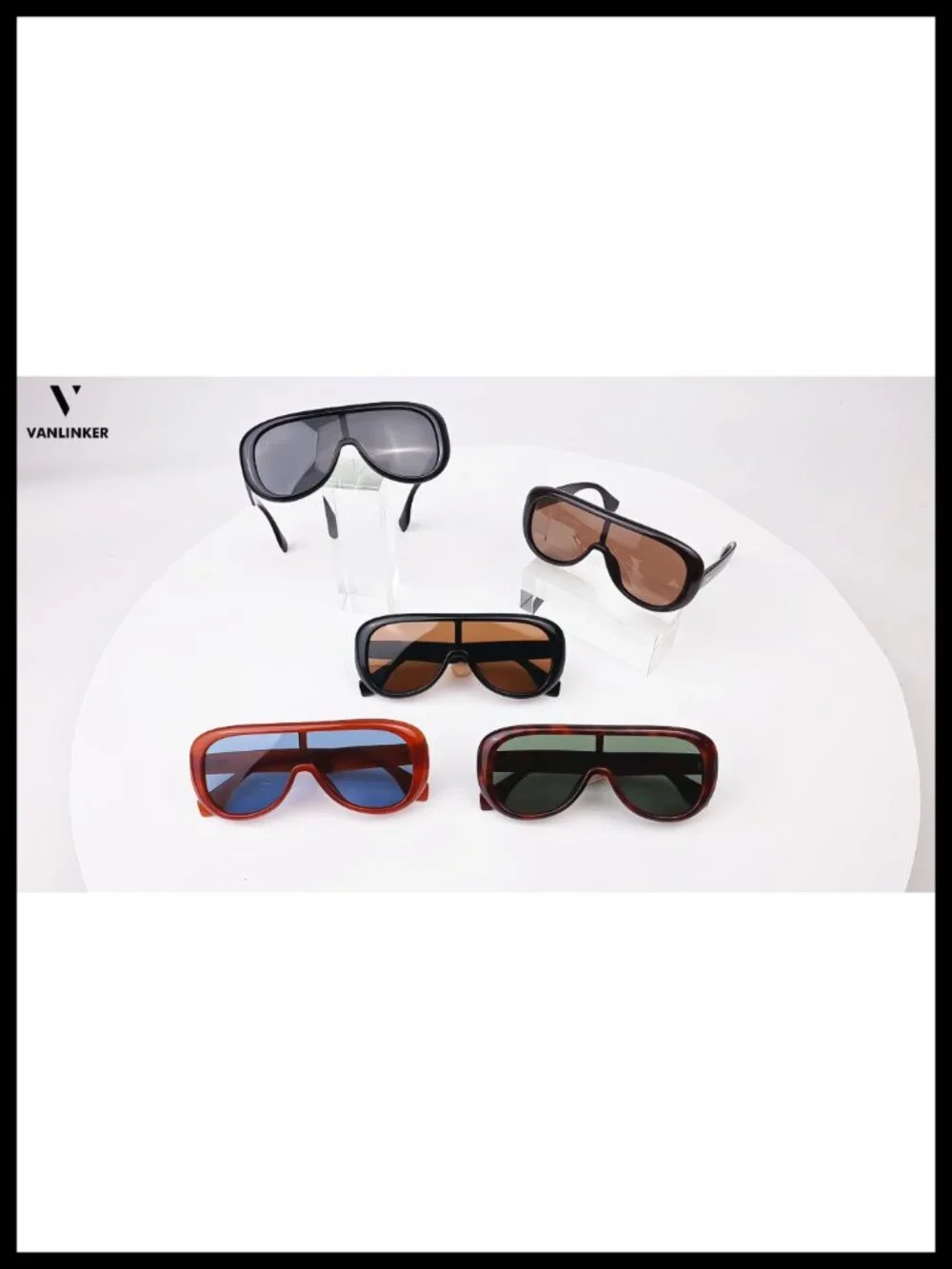 Oversized Aviator Square Sunglasses One-Piece Polarized Lens Retro Futuristic